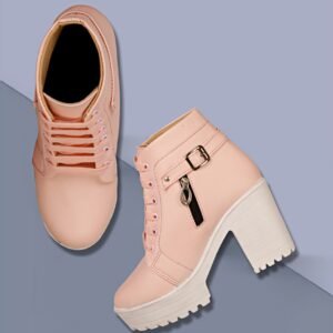 Women Stylish Platform Heel Lace-Up Boots